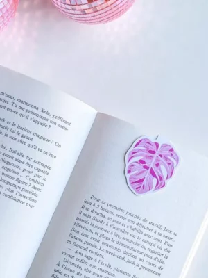 Marque-Page Magnétique – Monstera rose