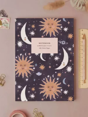 Carnet pages blanches - Soleil et Lune