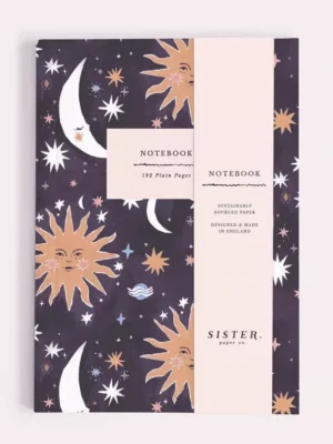 Carnet pages blanches - Soleil et Lune