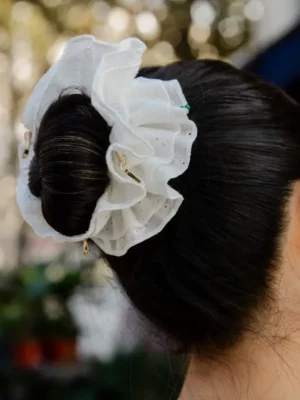 Maxi chouchou - Broderie anglaise blanc