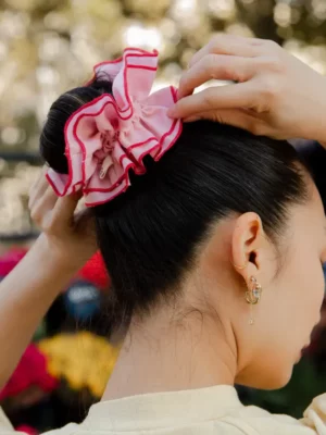 Maxi chouchou - Carreaux rose rouge