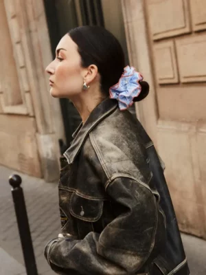 Maxi chouchou - Vichy bleu ciel orange