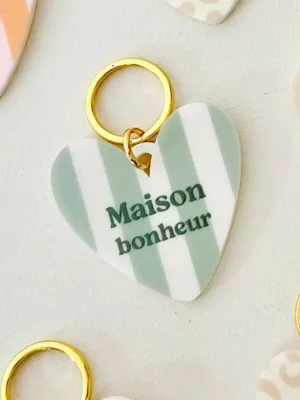 Porte-clé coeur - Maison bonheur