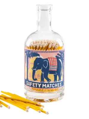 Bouteille d'allumettes - Éléphant rose