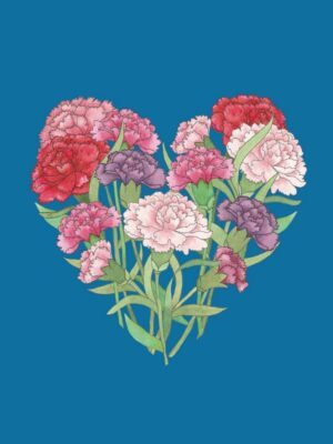 Carte Coeur oeillets