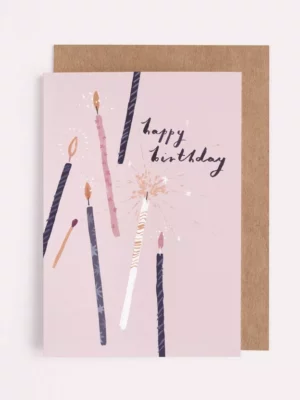 Carte - Happy Birthday - Avec bougie