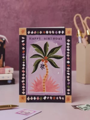 Carte - Happy Birthday - Palmier