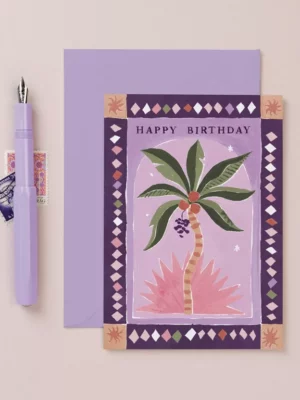 Carte - Happy Birthday - Palmier