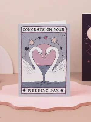 Carte - Mariage cygnes