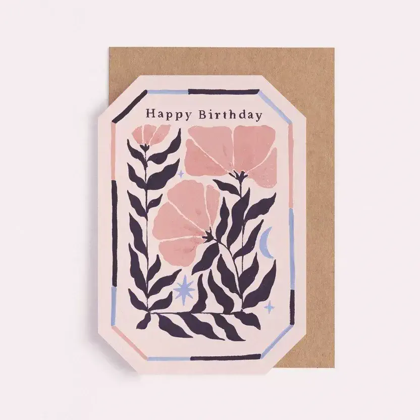 Carte - Happy Birthday - Motif floral – Image 2