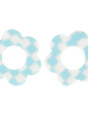 Recharges - BO Fleurs - Damier bleu blanc