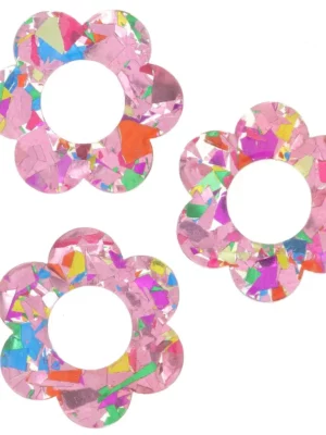 Recharges - BO Fleurs - Rose paillette multicolore