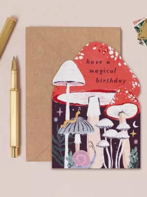 Carte - Happy Birthday - Champignons magiques