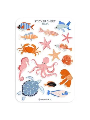 Sticker A6 - Animaux de l'océan