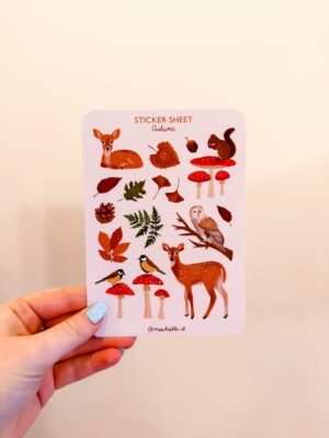 Sticker A6 - Biches et champignons