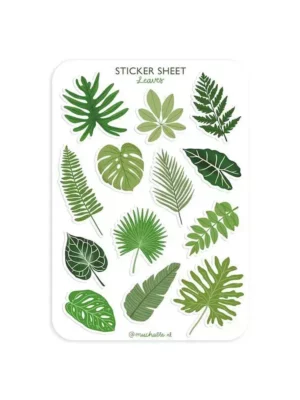 Sticker A6 - Feuilles vertes