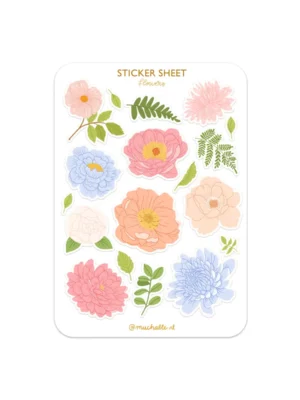Sticker A6 - Fleurs colorées