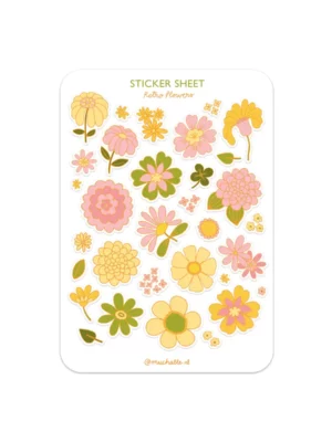Sticker A6 - Fleurs rétro