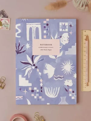 Carnet pages blanches - Bleu Medina