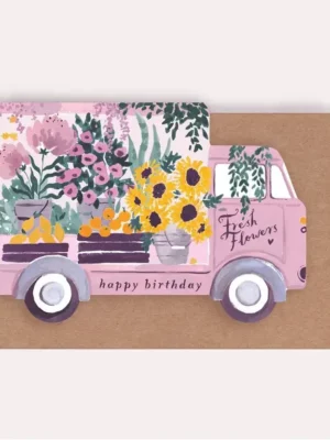 Carte - Happy Birthday - Camion de fleurs