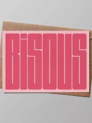 Carte Bisous rose
