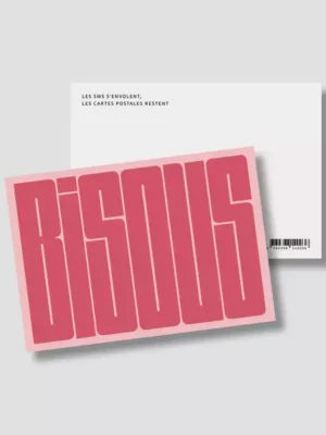 Carte Bisous rose