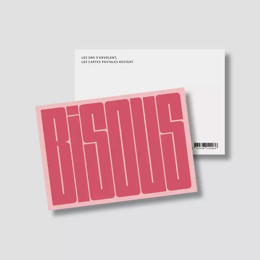 Carte Bisous rose – Image 2