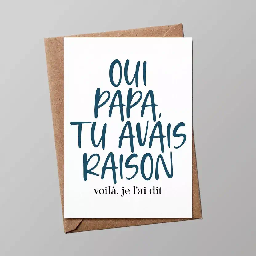 Carte Oui papa tu avais raison