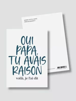 Carte Oui papa tu avais raison