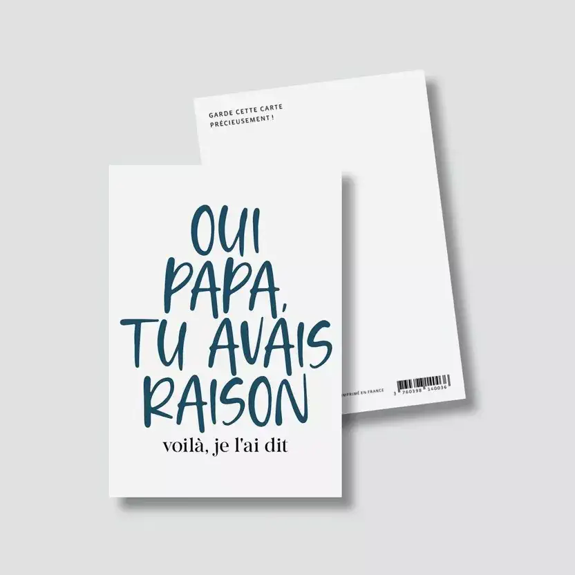 Carte Oui papa tu avais raison – Image 2