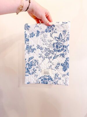 Pochette livre - Fleurs bleues