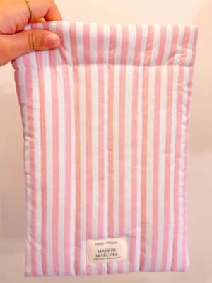 Pochette livre - Rayures roses
