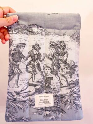 Pochette livre - Toile de jouy noir et blanc