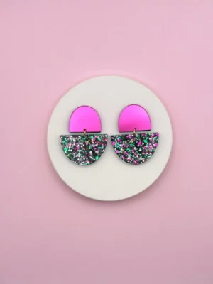 Boucles D'oreilles Odette - Magenta / Confettis