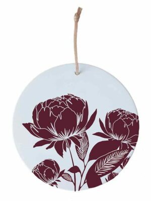 Médaillon 12 cm Pivoine bleu