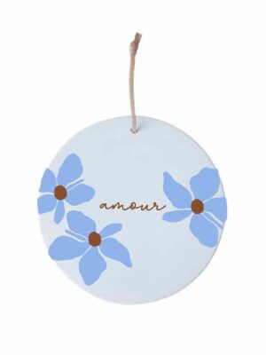 Médaillon 8 cm Amour cosmos bleu