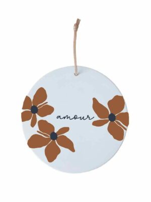 Médaillon 8 cm Amour cosmos cuivre