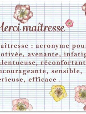 Carte Merci maîtresse acronyme