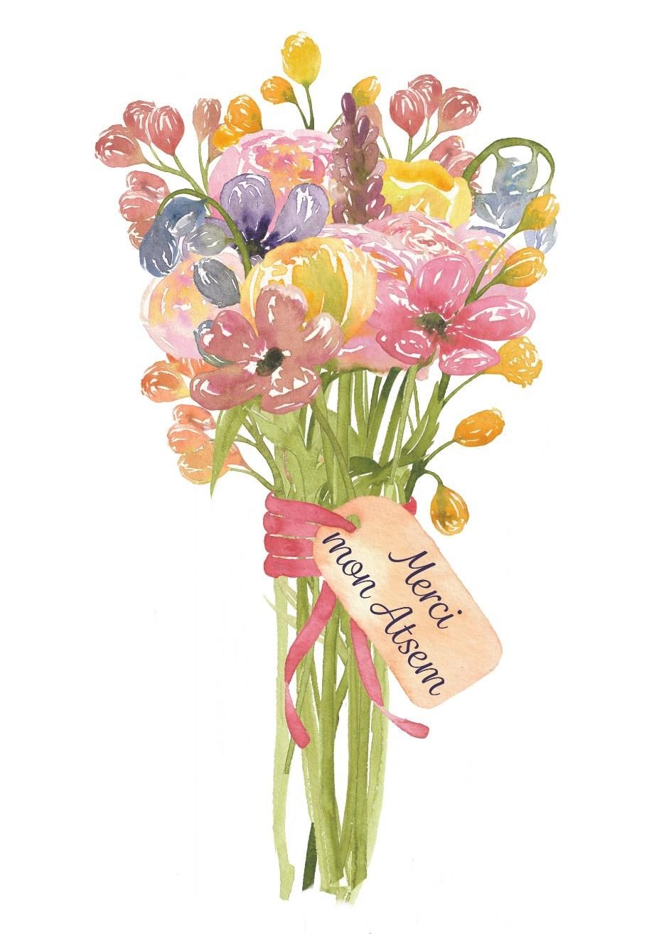 Carte Merci mon atsem bouquet