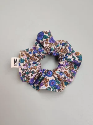 Chouchou fleuri bleu et violet