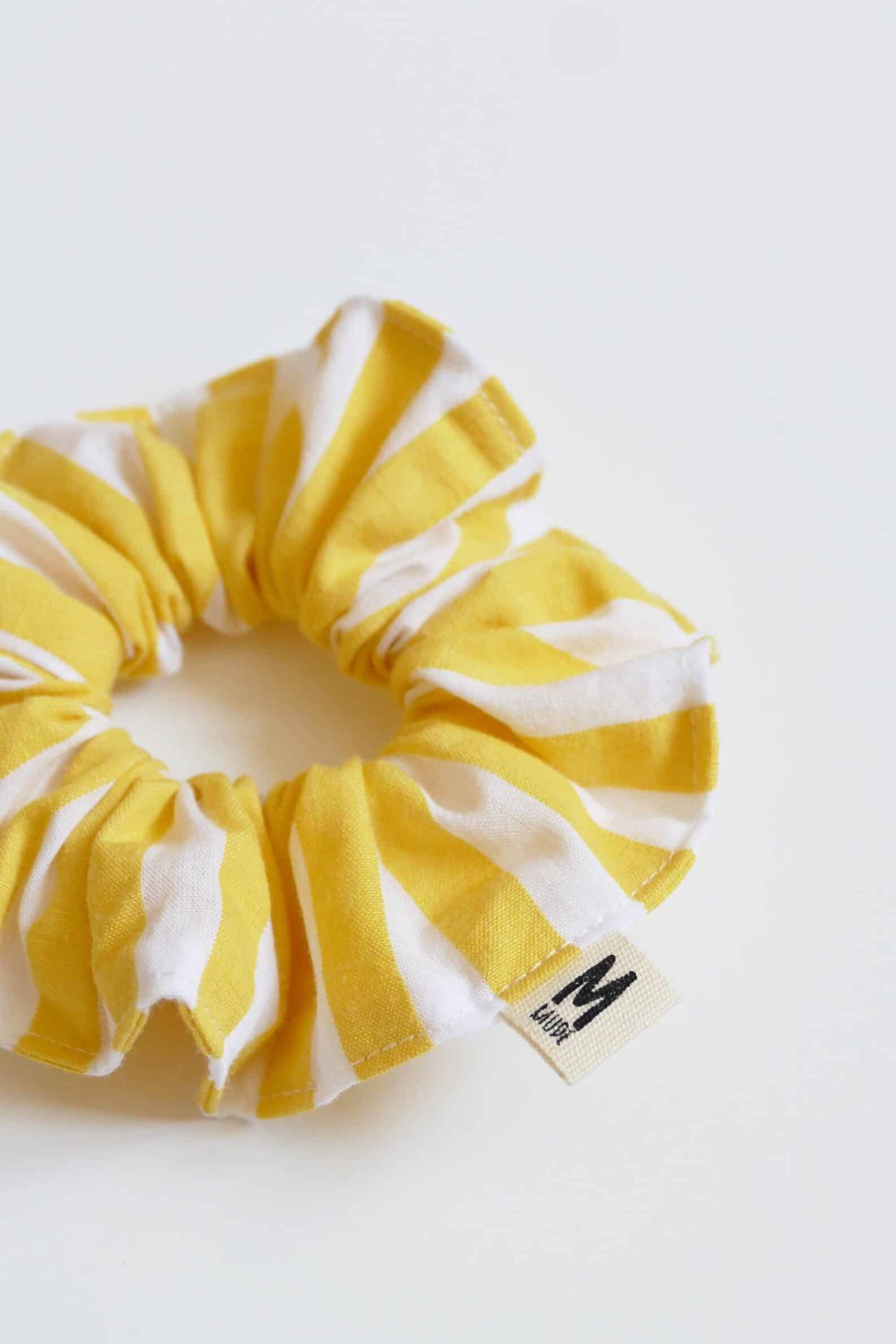Chouchou rayé jaune et blanc