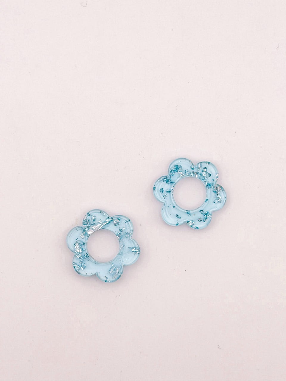 Recharges - BO Fleurs feuilles argent - Bleu ciel