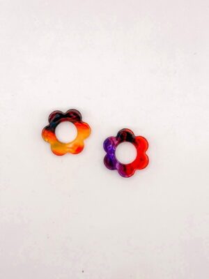 Recharges - BO Fleurs marbré - Violet orange foncé