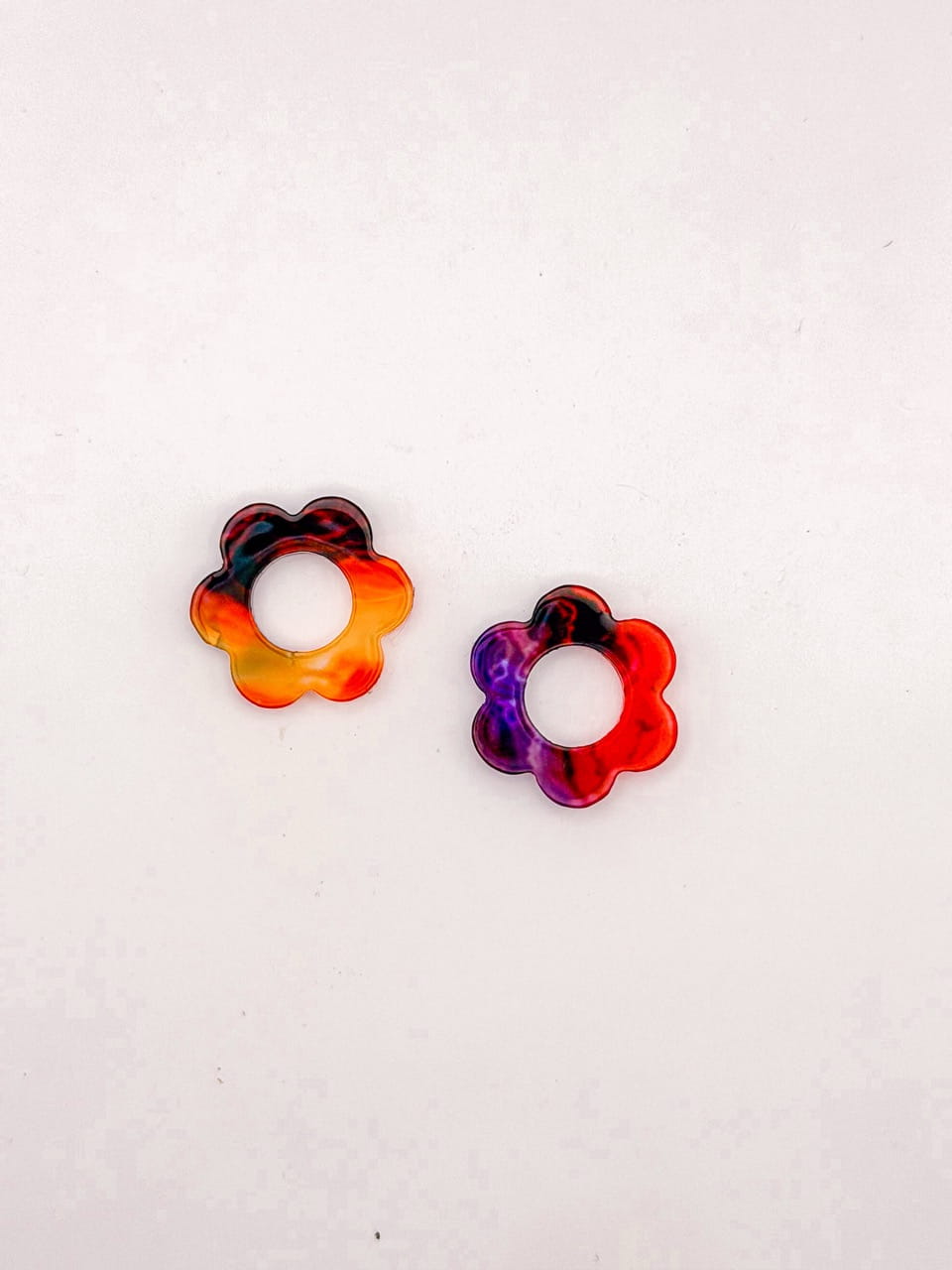 Recharges - BO Fleurs marbré - Violet orange foncé