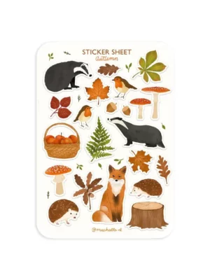 Sticker A6 - Animaux d'automne