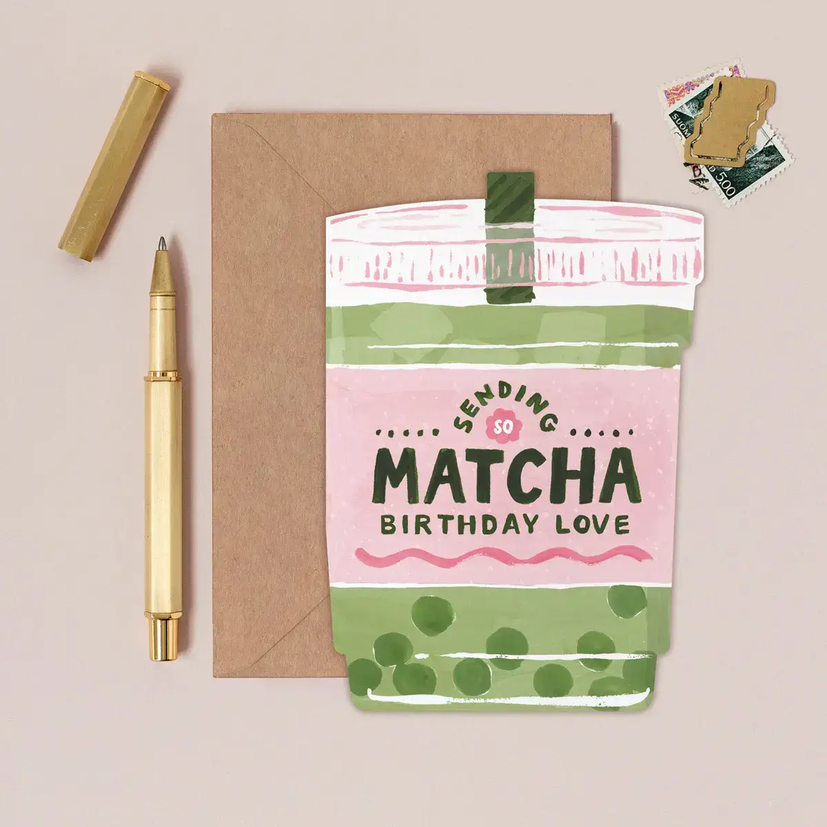 Carte - Happy Birthday - Matcha