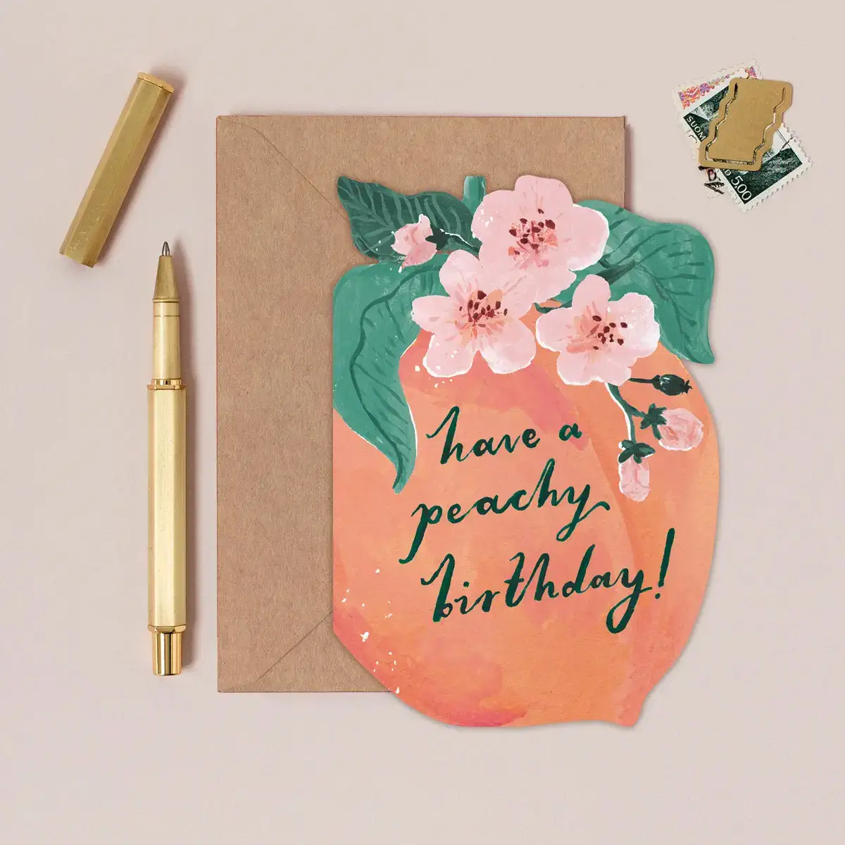 Carte - Happy Birthday - Pêche