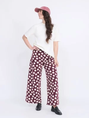 Le pantalon Pauline - Merlot flowers