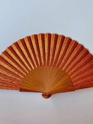 Éventail foncé pailletés - Orange
