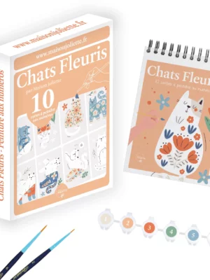 Peinture aux numéros - Chats fleuris